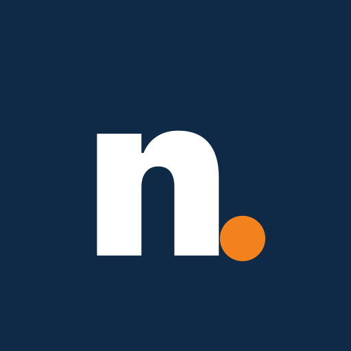 Logo da Numio: letra "n" branca com um ponto laranja sobre fundo azul-marinho